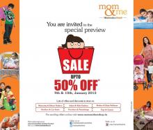 Mom & Me Special Preview Sale - Upto 50% off on 9 & 10 January 2013